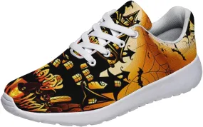 Sonzj-II Happy Halloween Shoes, Lace Up Walking Sneakers, Running Shoes Gym Sports Athletic Trail Sneakers