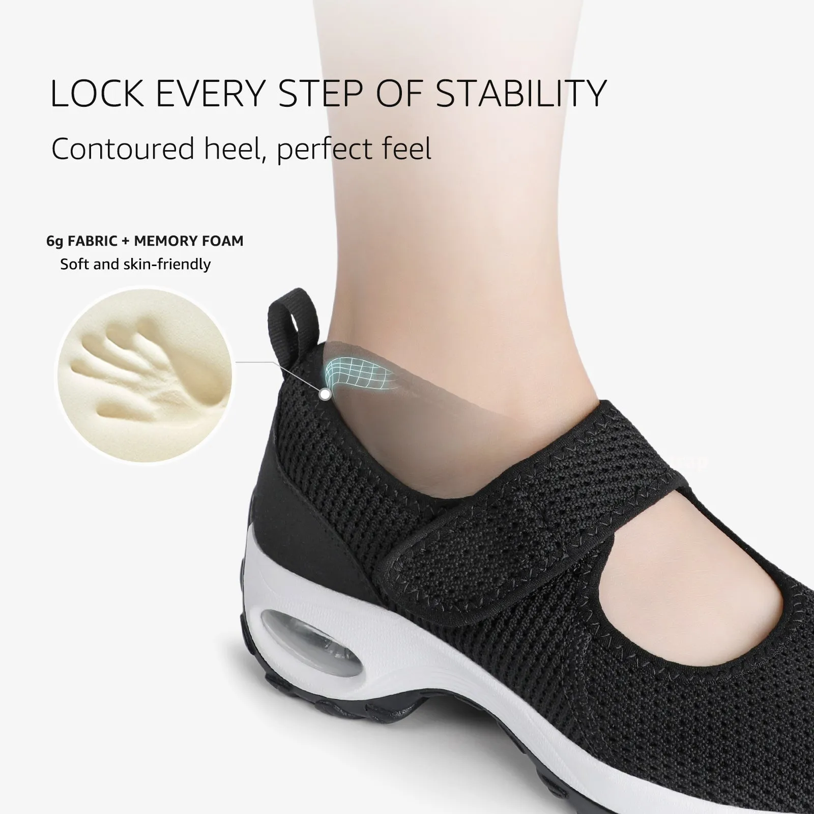 STQ Womens Walking Shoes Non Slip Orthopedic Shoes Adjustable Mary Jane Shoes