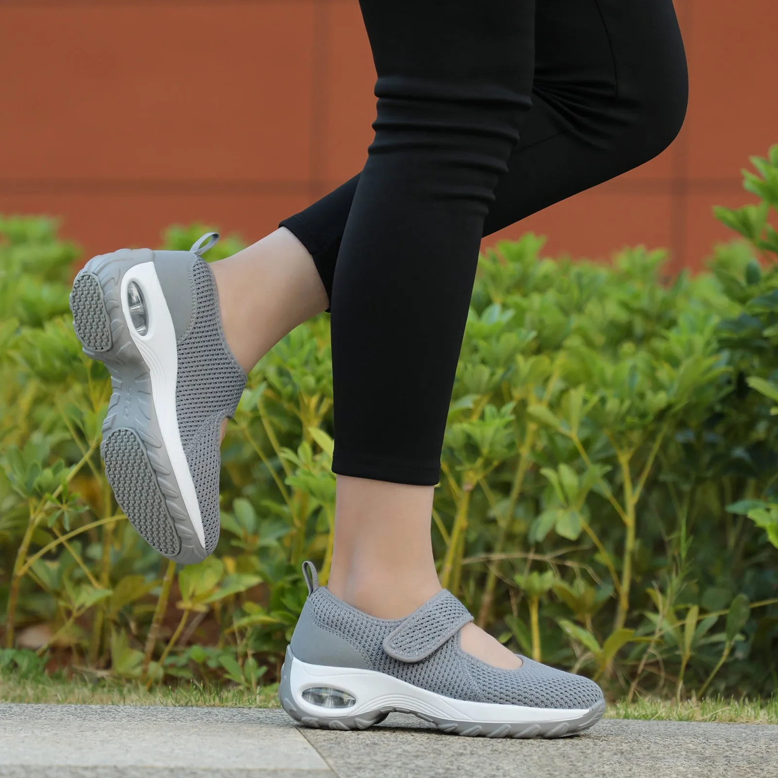STQ Womens Walking Shoes Non Slip Orthopedic Shoes Adjustable Mary Jane Shoes