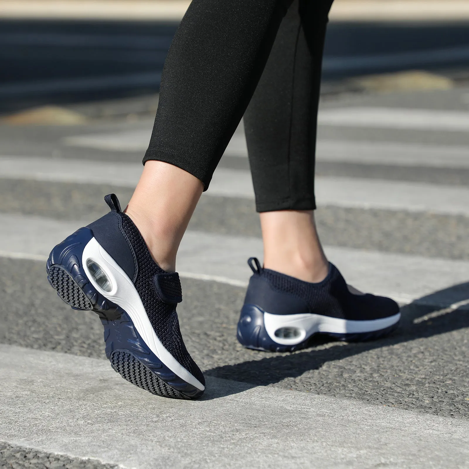 STQ Womens Walking Shoes Non Slip Orthopedic Shoes Adjustable Mary Jane Shoes