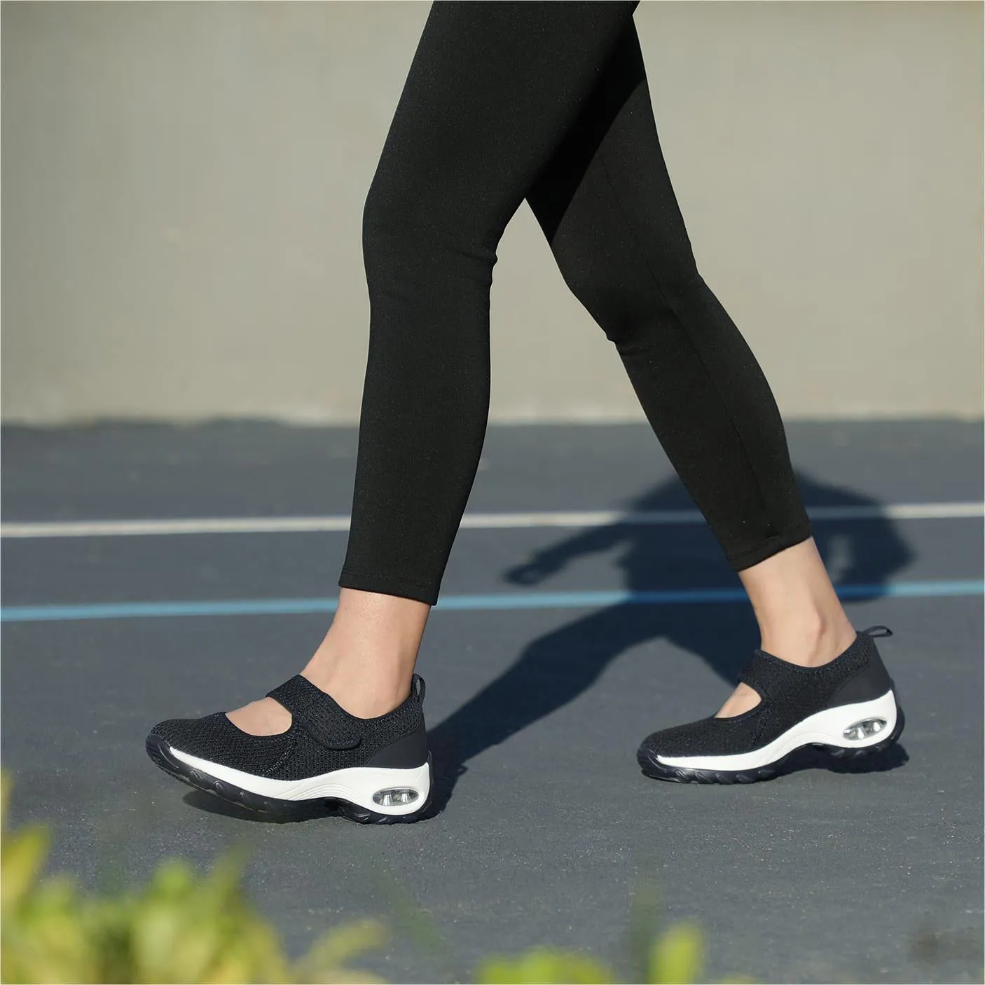 STQ Womens Walking Shoes Non Slip Orthopedic Shoes Adjustable Mary Jane Shoes