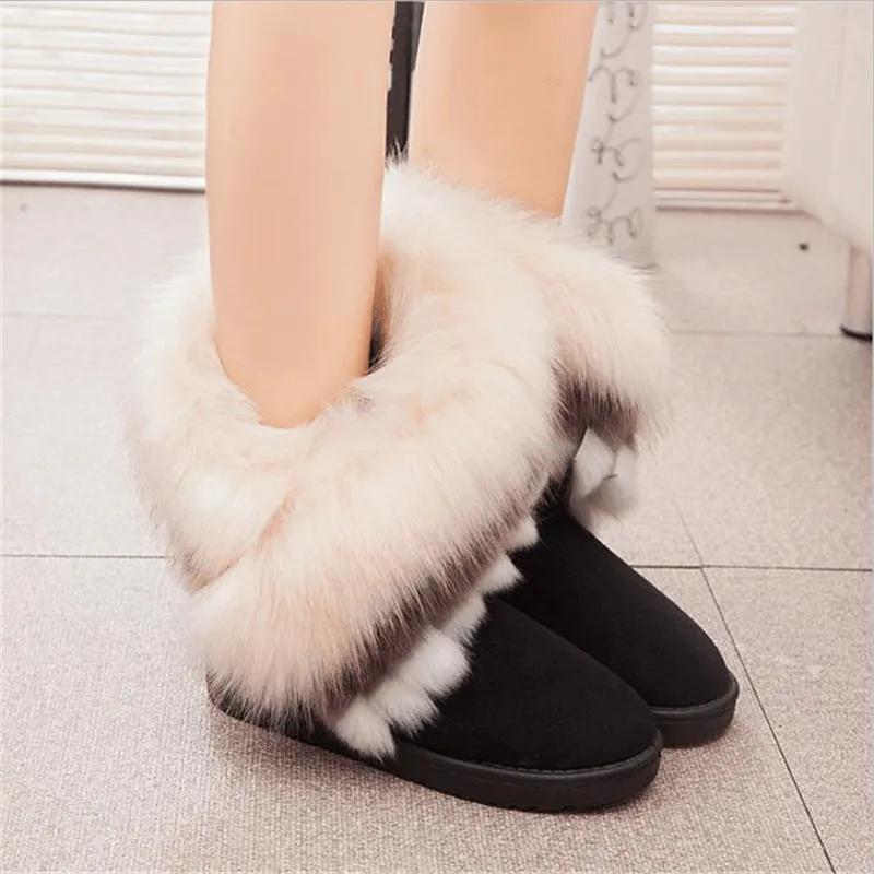 Winter Women Snow Boots Ankle Boot Flat Booties