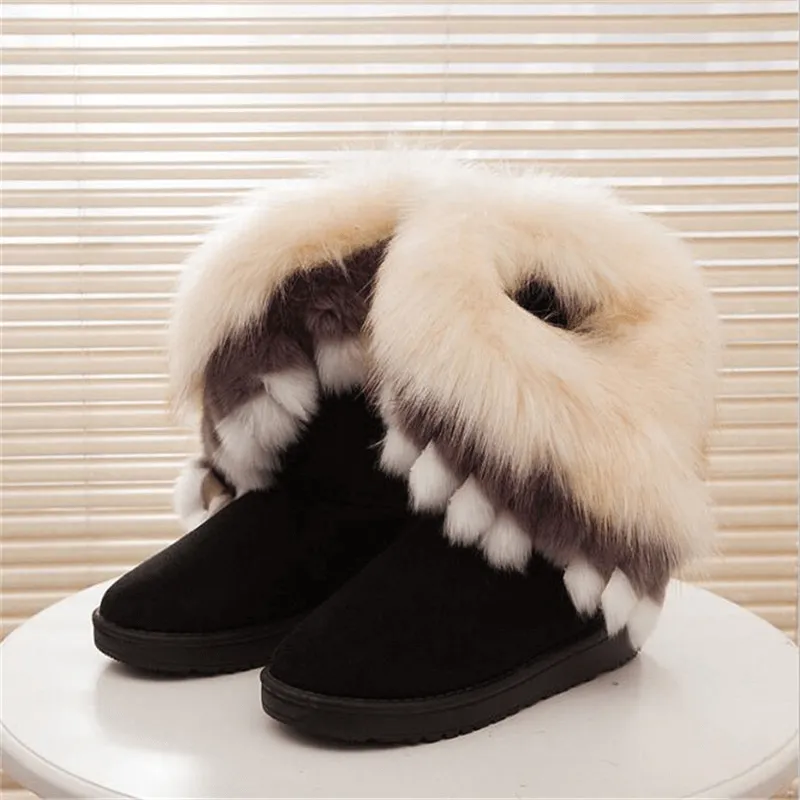 Winter Women Snow Boots Ankle Boot Flat Booties