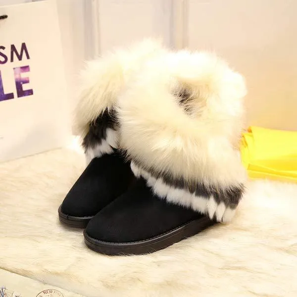 Women'S Faux Rabbit Fur Snow Boots 14213756C
