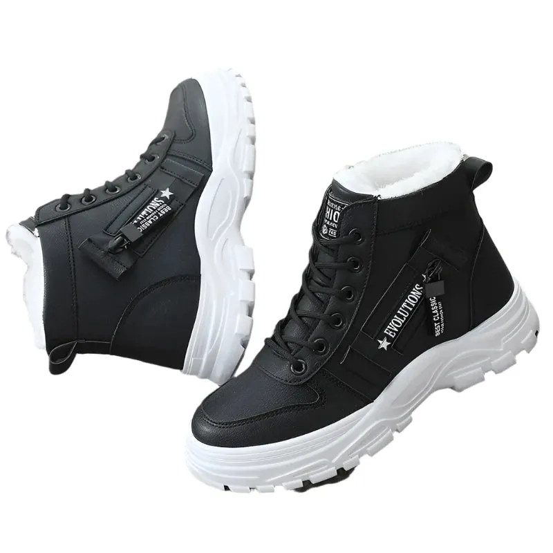 Women's Winter Snow Boots - Warm High-Top Platform Ankle Sneakers, Casual Plus Size 45