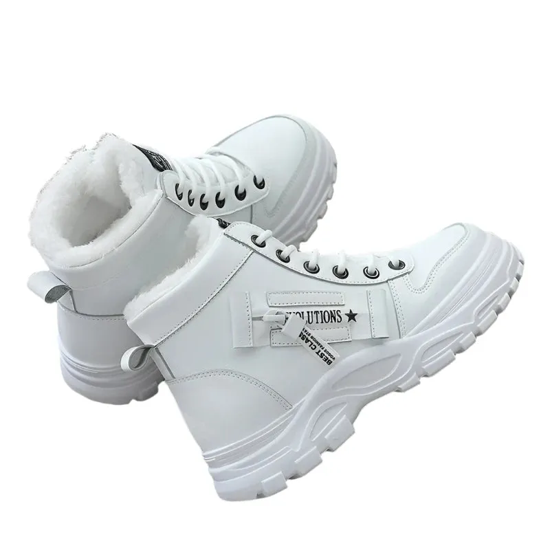 Women's Winter Snow Boots - Warm High-Top Platform Ankle Sneakers, Casual Plus Size 45