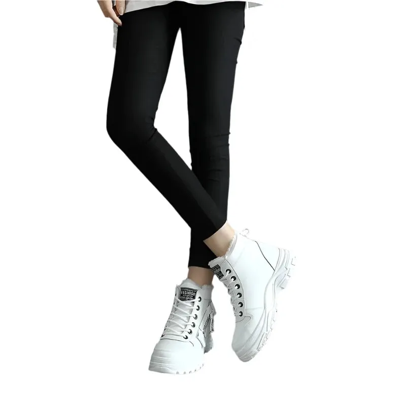 Women's Winter Snow Boots - Warm High-Top Platform Ankle Sneakers, Casual Plus Size 45
