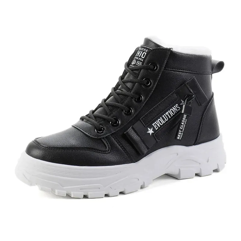 Women's Winter Snow Boots - Warm High-Top Platform Ankle Sneakers, Casual Plus Size 45