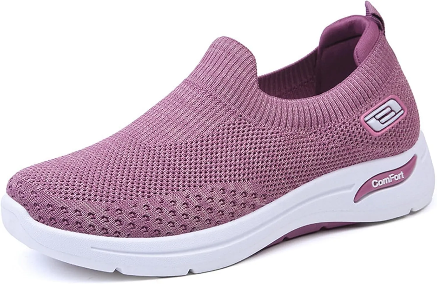 ZWRXW Orthopedic Sneakers for Women Summer Lightweight Casual Slip On Walking Shoes with Arch Support Breathable Soft Woven Shoe Non-Slip Mesh Up Footwear