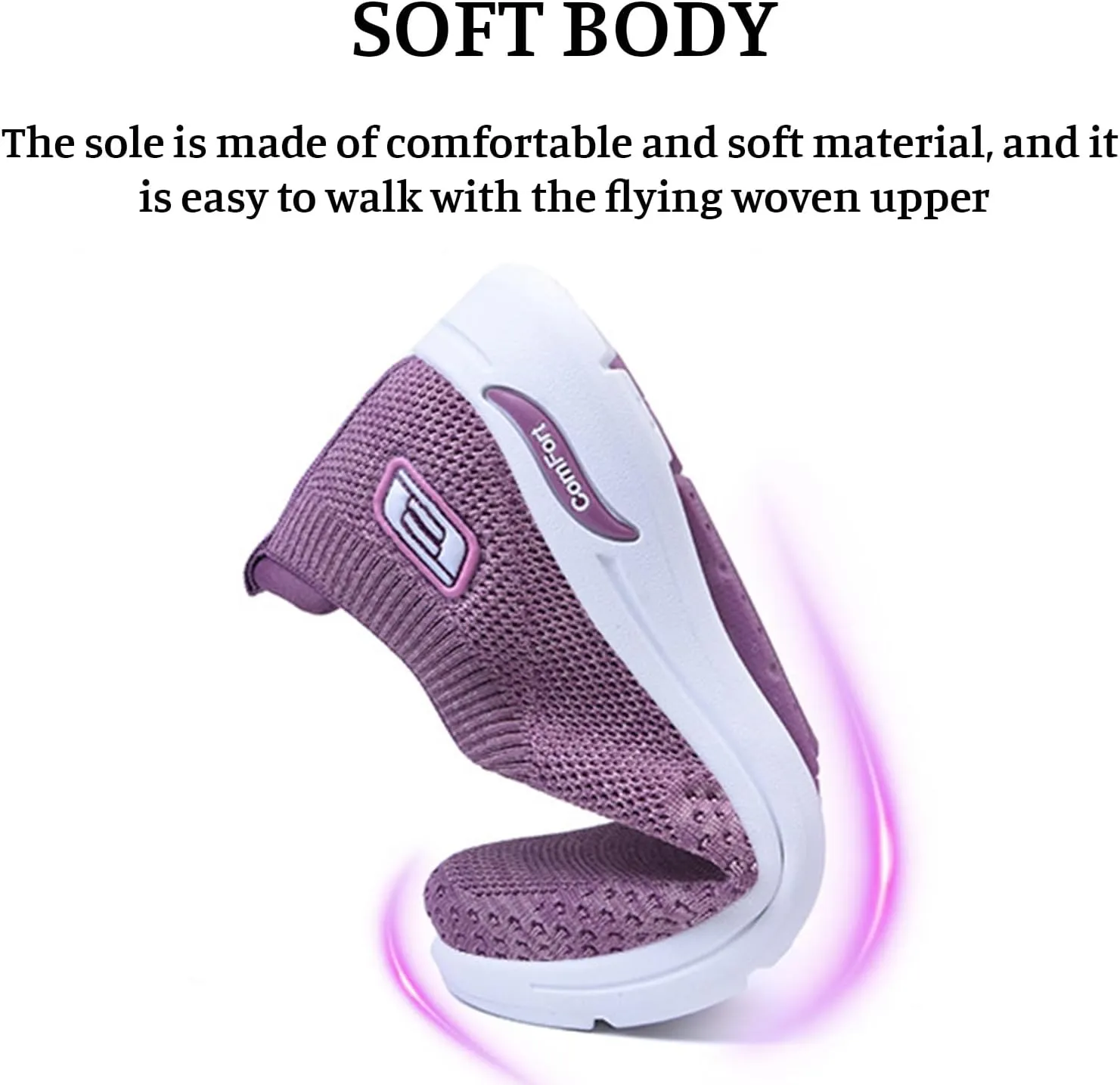 ZWRXW Orthopedic Sneakers for Women Summer Lightweight Casual Slip On Walking Shoes with Arch Support Breathable Soft Woven Shoe Non-Slip Mesh Up Footwear